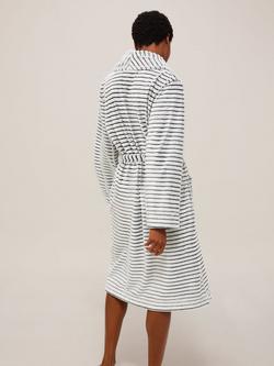 John Lewis Frosted Fleece Rib Dressing Gown, Grey - view 2, Grey