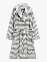 John Lewis Frosted Fleece Rib Dressing Gown, Grey