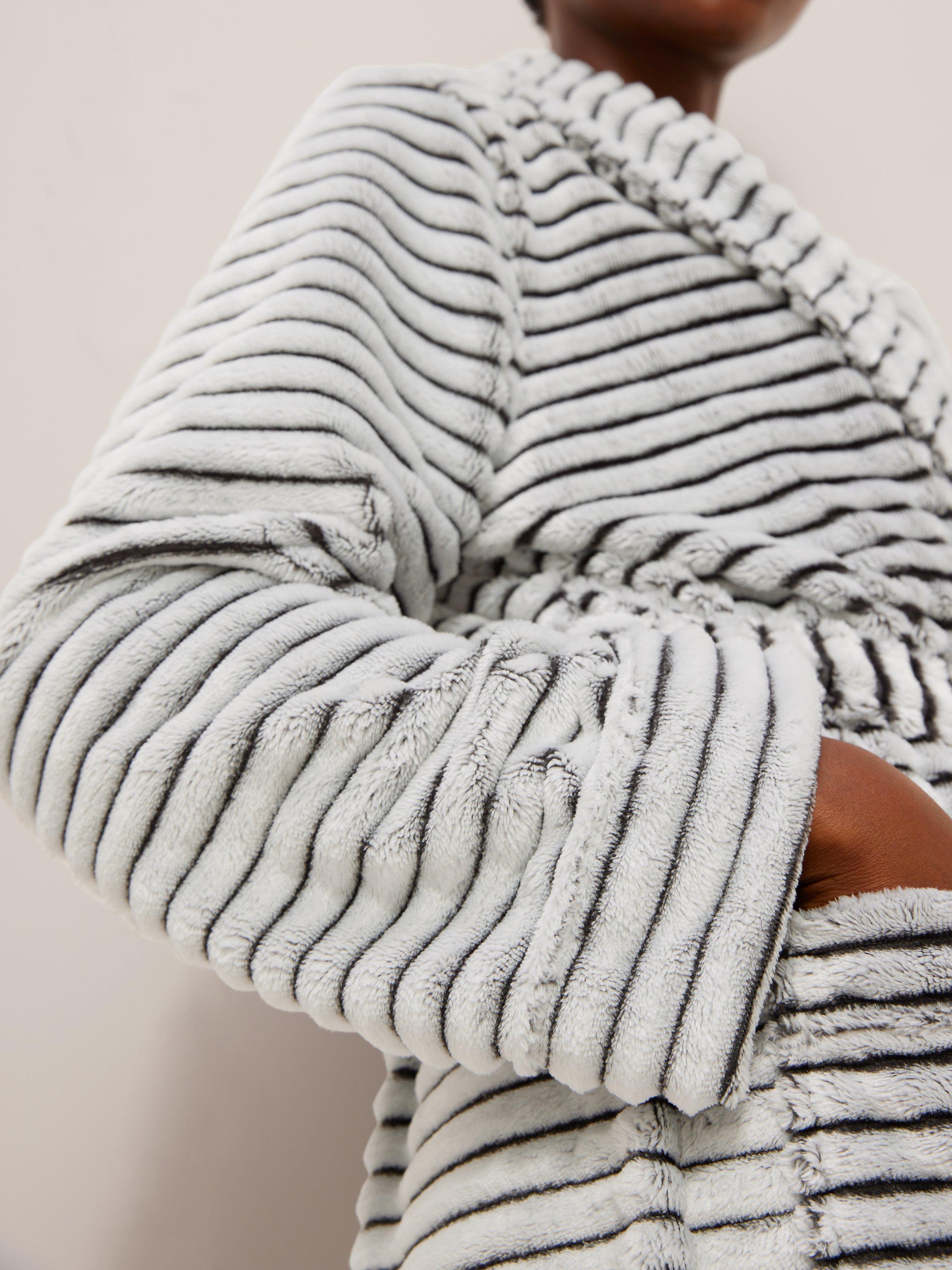 Product image 6 of 6, which shows John Lewis Frosted Fleece Rib Dressing Gown, Grey, S