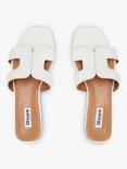 Dune London Loupe Flat Slider Sandals, White