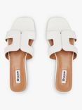 Dune Loupe Flat Slider Sandals, White