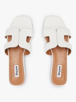 Dune London Loupe Flat Slider Sandals - view 2, White