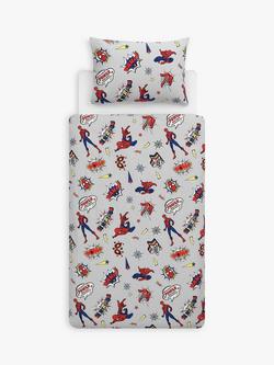 Disney Marvel Spiderman Reversible Pure Cotton Duvet Cover and Pillowcase Set, Multi, Multi
