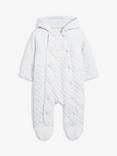 John Lewis Baby Quilt Wadded Pramsuit, Grey