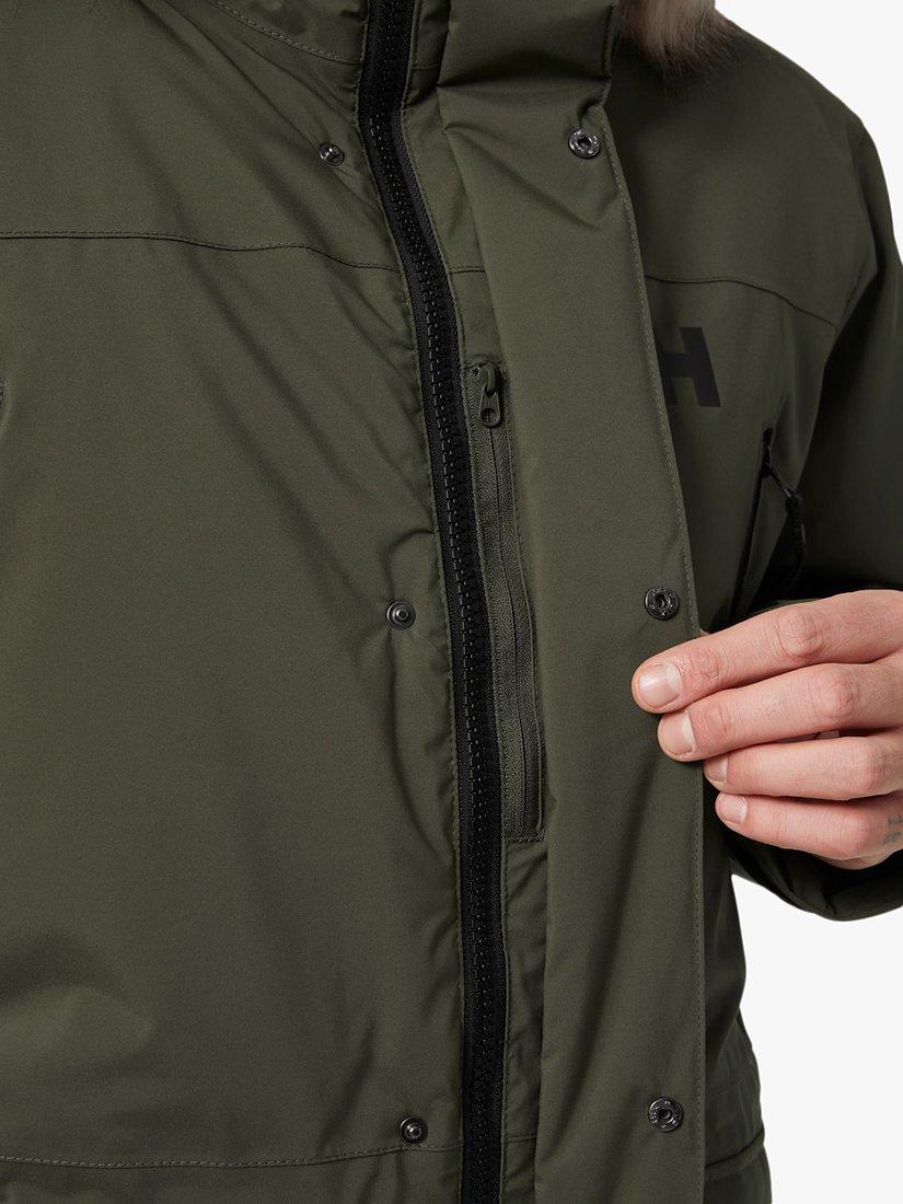 Product image 7 of 7, which shows Helly Hansen Reine Men's Waterproof Winter Parka Jacket, Utility Green, S