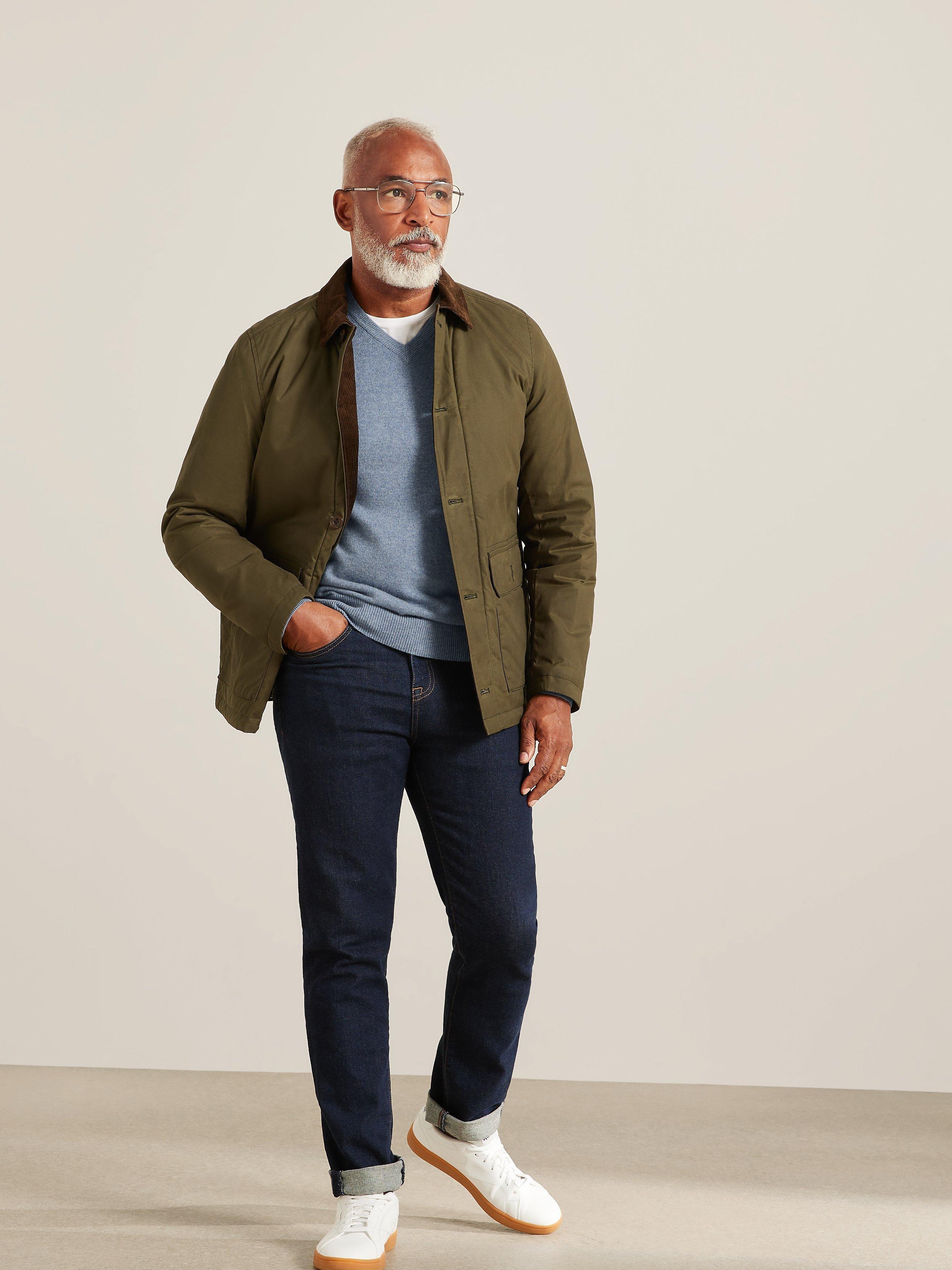 Product image 3 of 6, which shows John Lewis Made in Italy Cashmere V-Neck Jumper, Denim Blue, XL