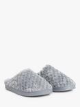 John Lewis Waffle Memory Foam Mule Slippers, Light Grey