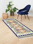 John Lewis Geometric Kelim Runner, Blue/Multi, L240 x W70cm
