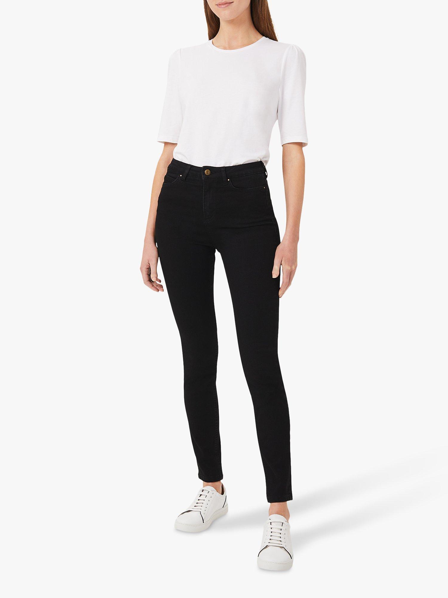 Product image 1 of 4, which shows Hobbs Petite Gia Skinny Jeans, Black, 6