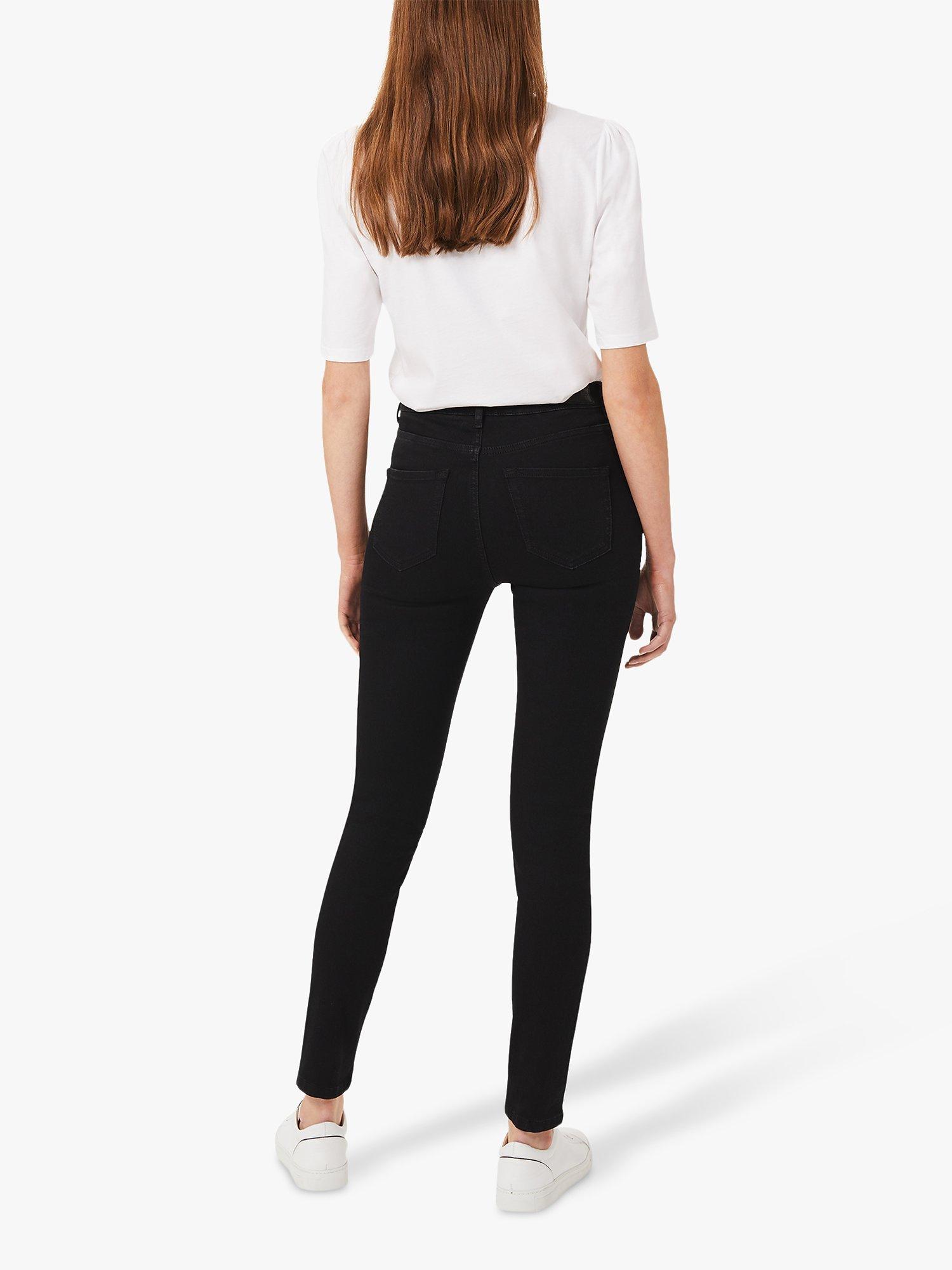 Product image 2 of 4, which shows Hobbs Petite Gia Skinny Jeans, Black, 6