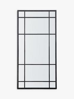 John Lewis Metal Frame Rectangular Wall Mirror, Black, Black
