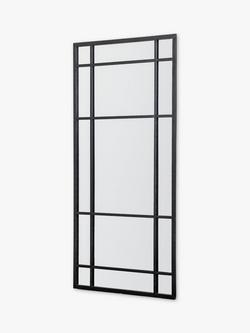 John Lewis Metal Frame Rectangular Wall Mirror, Black - view 2, Black