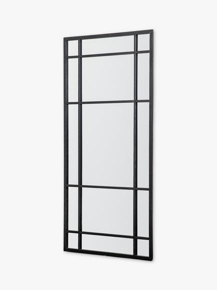 John Lewis Metal Frame Rectangular Wall Mirror, Black - view 2, Black