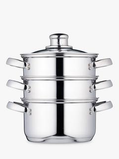 Kitchen Craft 3 Tier Stainless Steel Steamer Set, 18cm