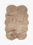 John Lewis Faux Fur Sheepskin Rug, Quad, Grey