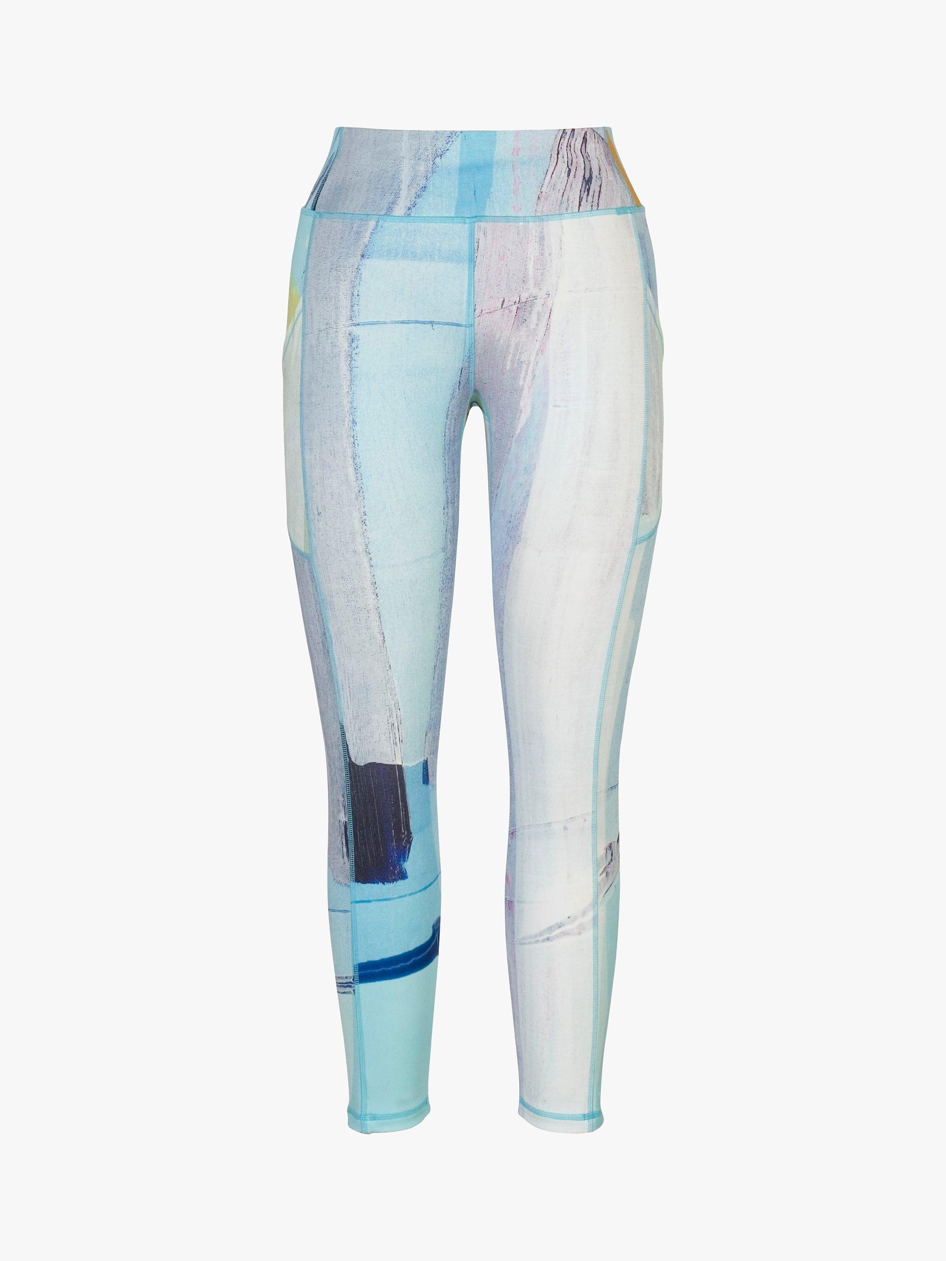 chesca Abstract Print Leggings, Pale Blue/Grey, 18-20