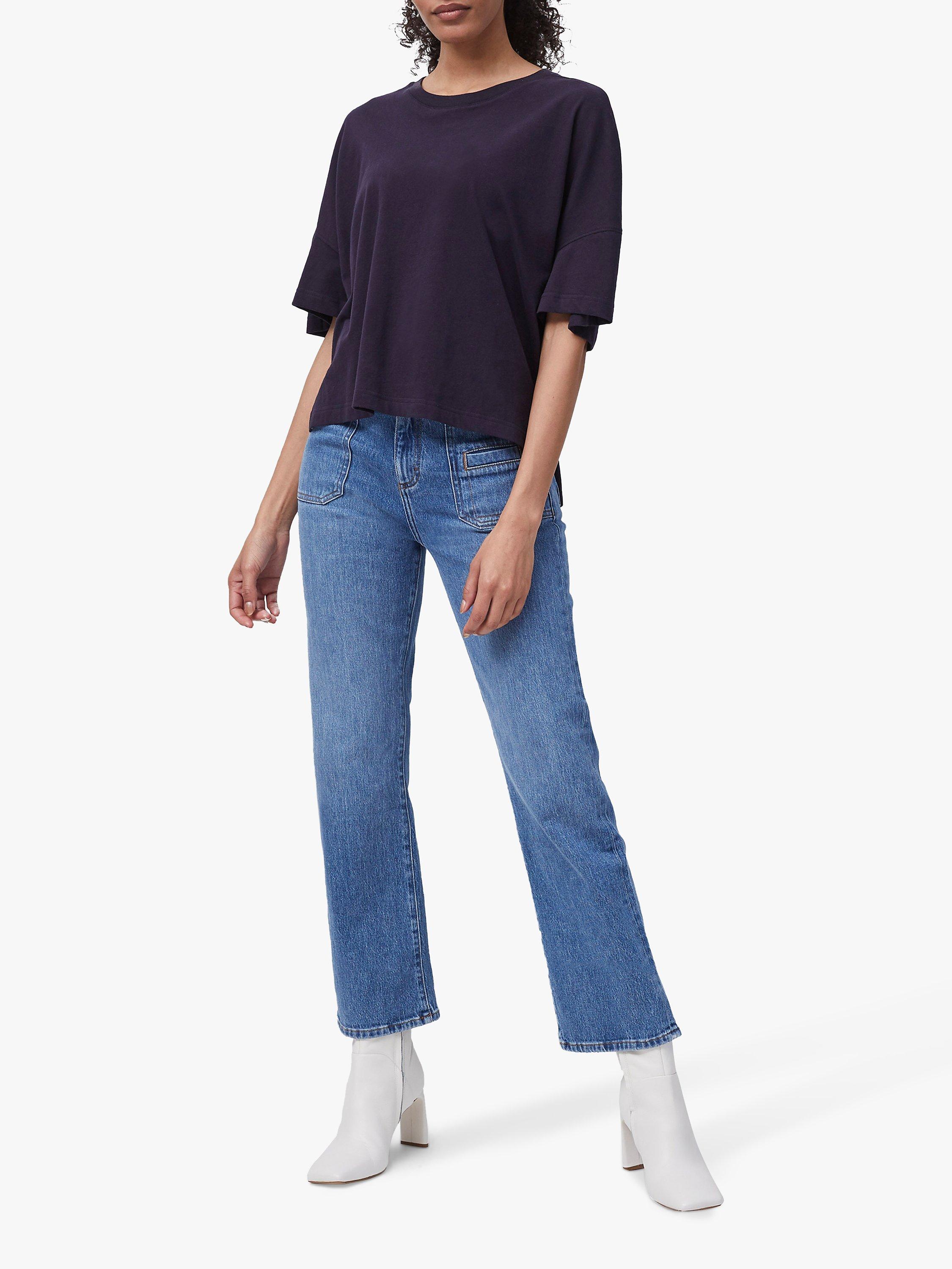 Product image 1 of 6, which shows French Connection Tally Organic Cotton T-Shirt, Utility Blue, XS