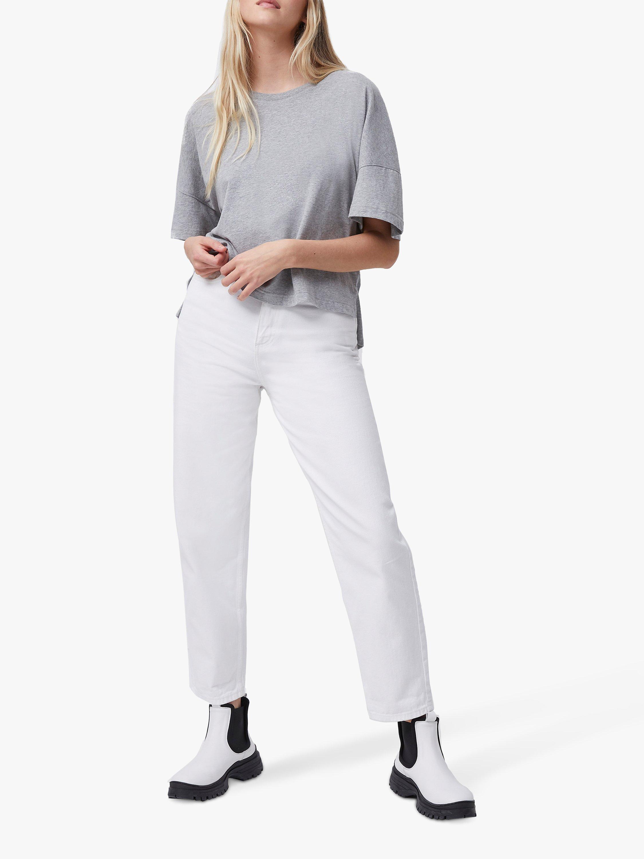 Product image 2 of 5, which shows French Connection Tally Organic Cotton T-Shirt, Light Grey, XS