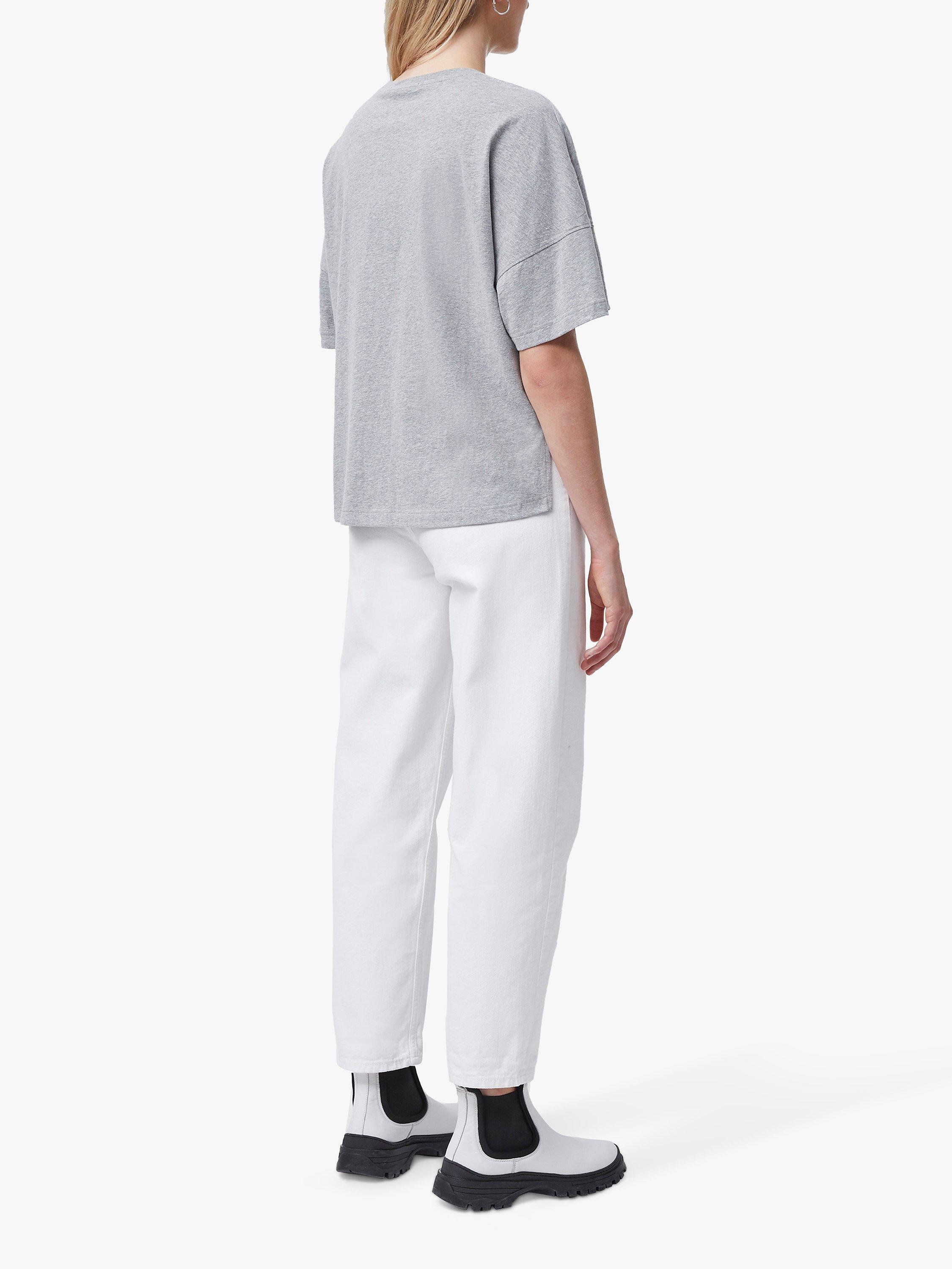Product image 3 of 5, which shows French Connection Tally Organic Cotton T-Shirt, Light Grey, XS