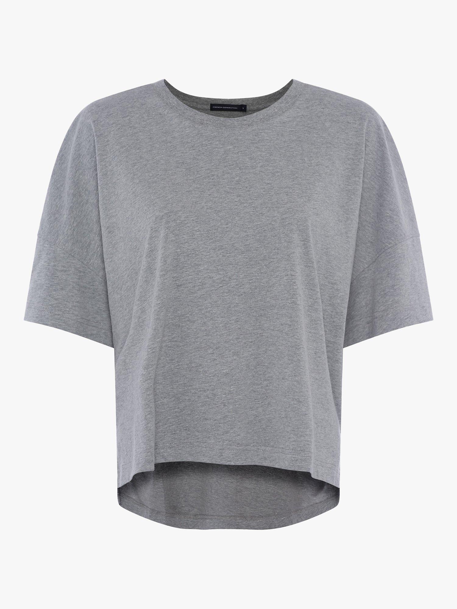 Product image 4 of 5, which shows French Connection Tally Organic Cotton T-Shirt, Light Grey, XS