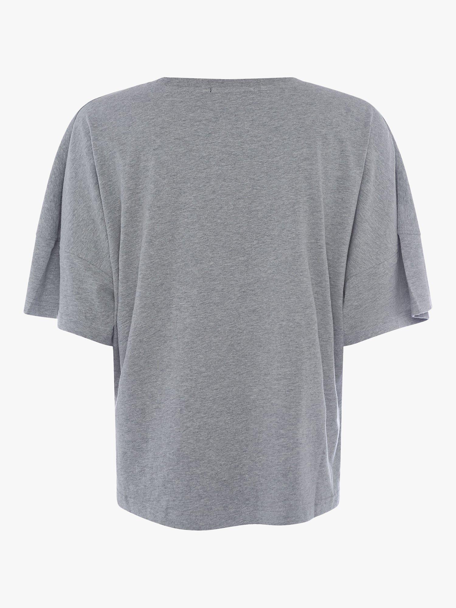 Product image 5 of 5, which shows French Connection Tally Organic Cotton T-Shirt, Light Grey, XS