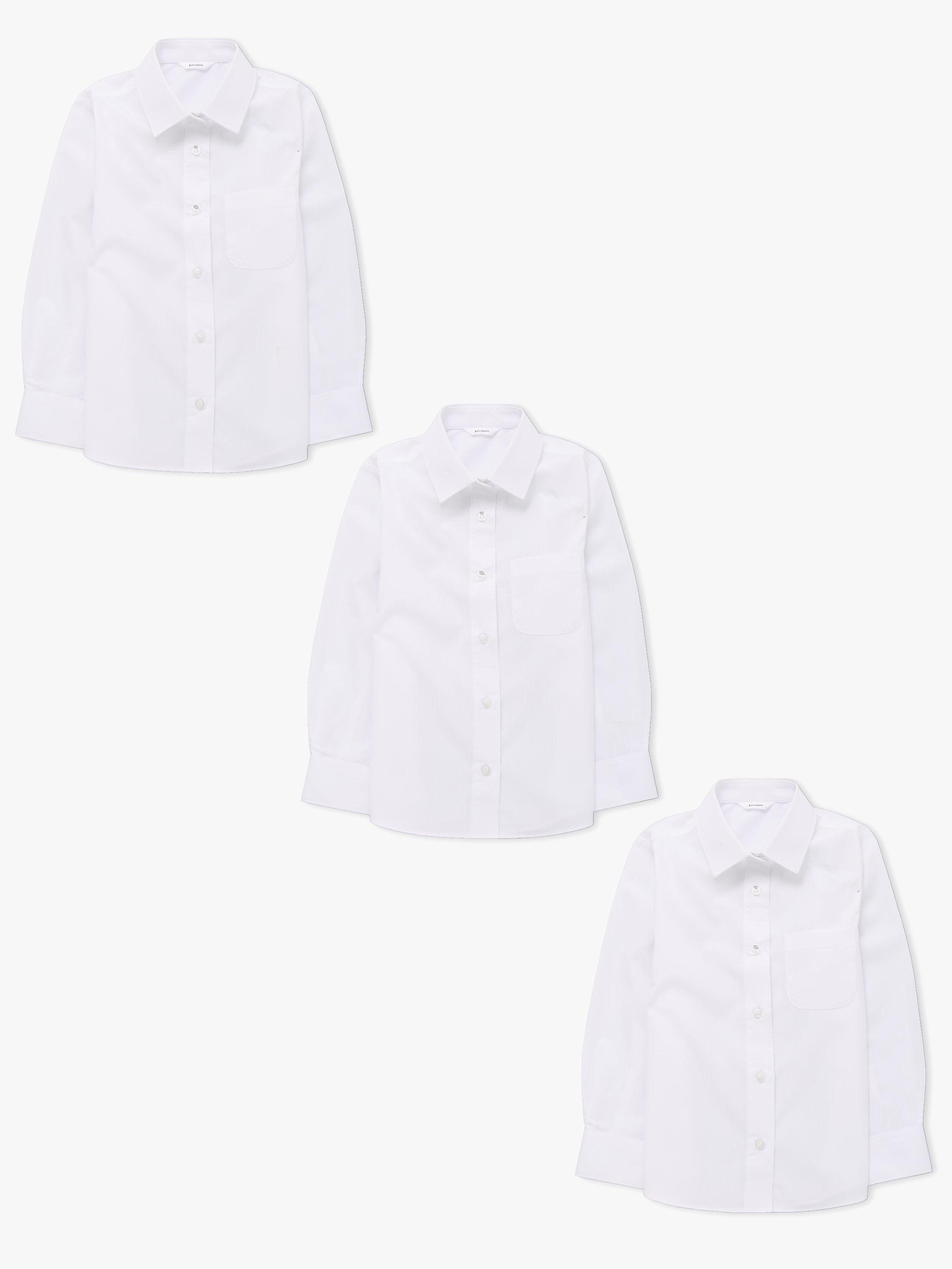 John Lewis ANYDAY Kids' Long Sleeve School Blouse, Pack of 3