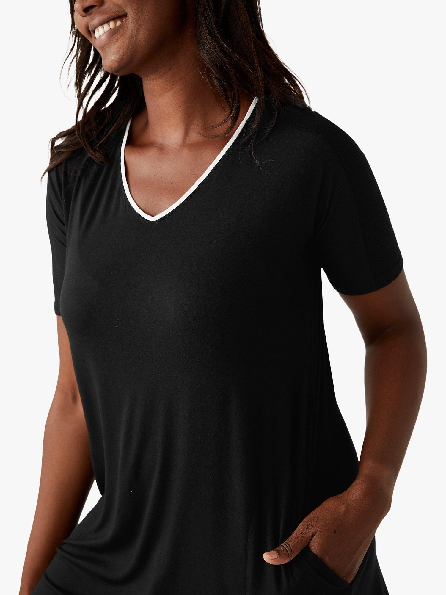 Product image 2 of 2, which shows DKNY Core Essential Short Sleeve Nightdress, Black, S