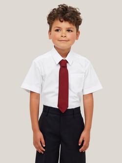 John Lewis ANYDAY The Basics Boys' Short Sleeved Shirt, Pack of 3, White