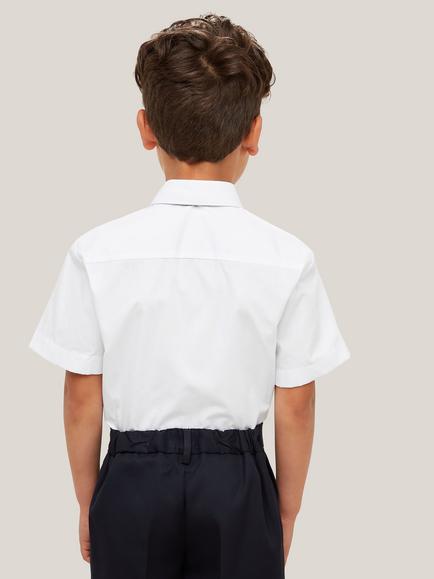 John Lewis ANYDAY The Basics Boys' Short Sleeved Shirt, Pack of 3 - view 2, White