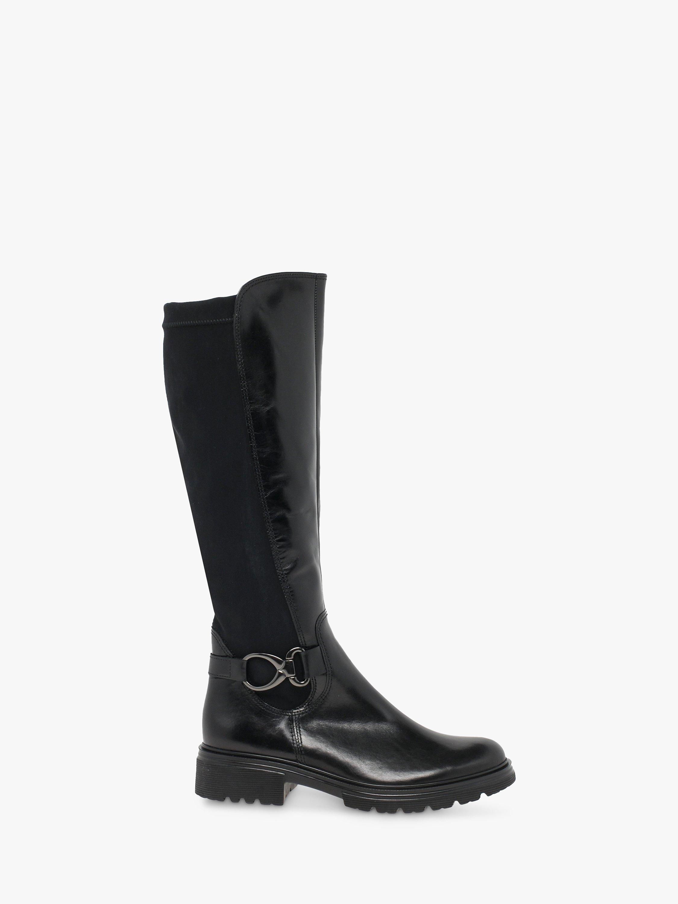 Gabor Bacup Leather Long Boots Black
