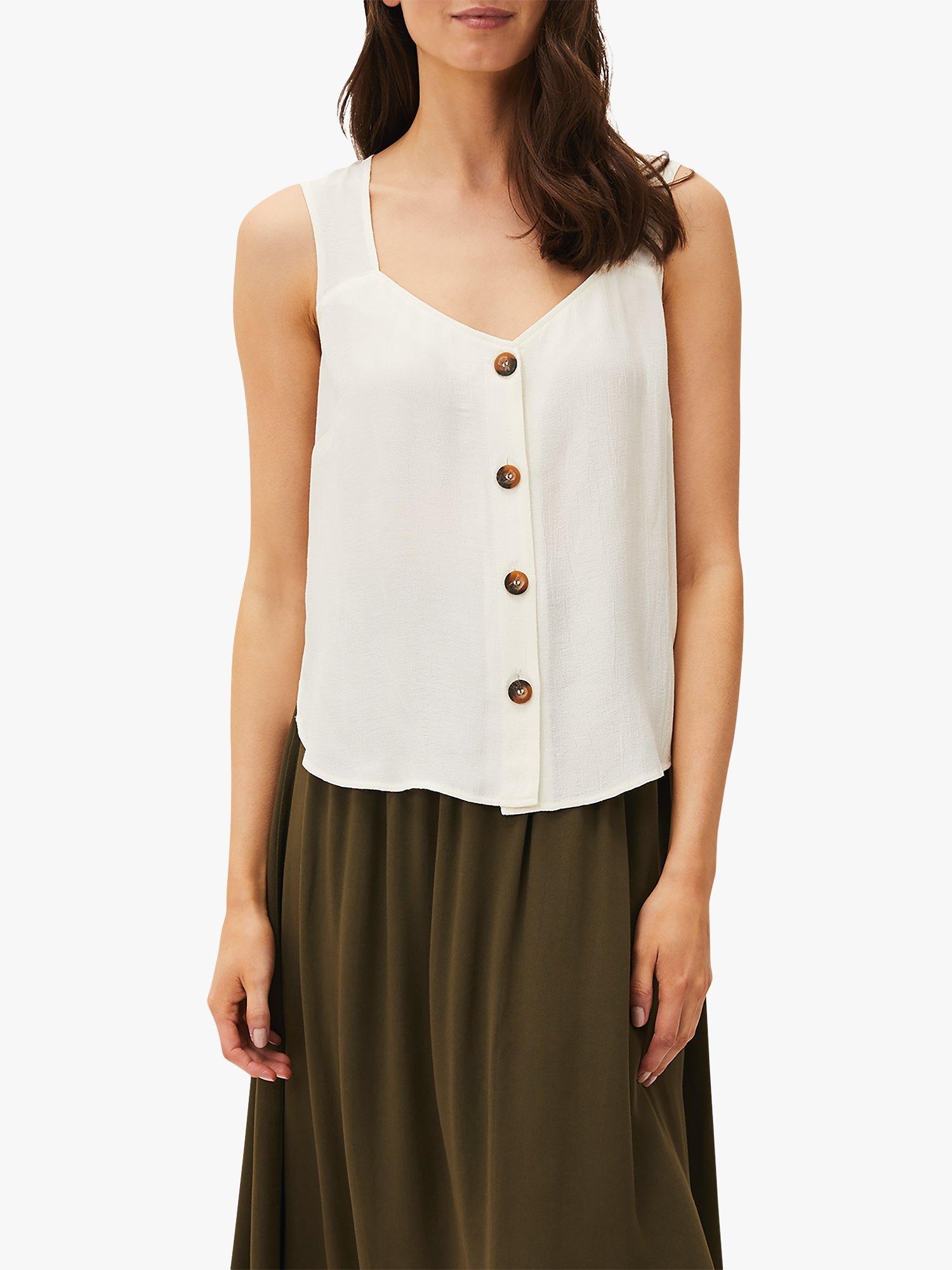 Phase Eight Calandra Button Through Blouse, Ivory