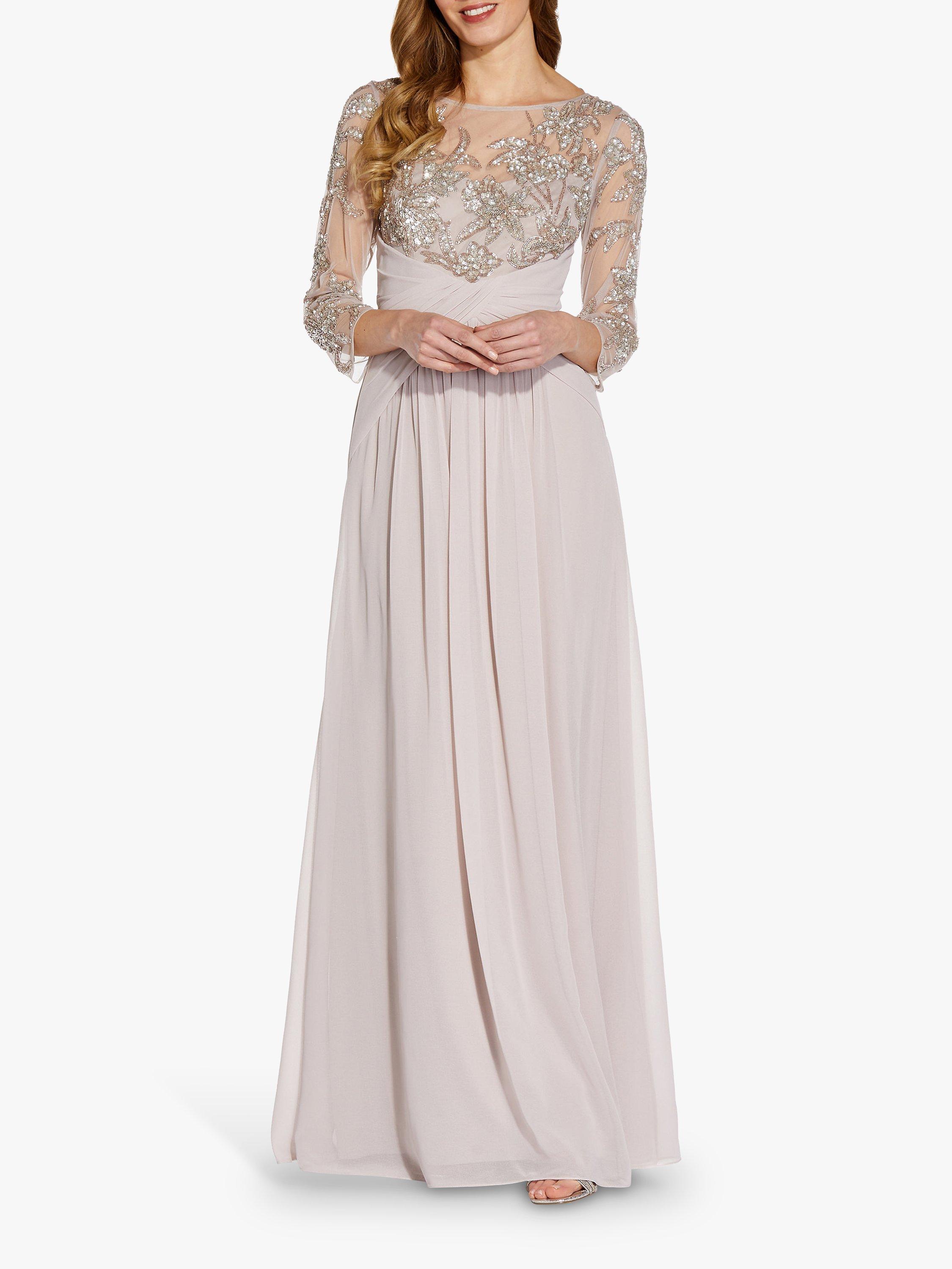 Adrianna Papell Beaded Bodice Maxi Dress, Marble