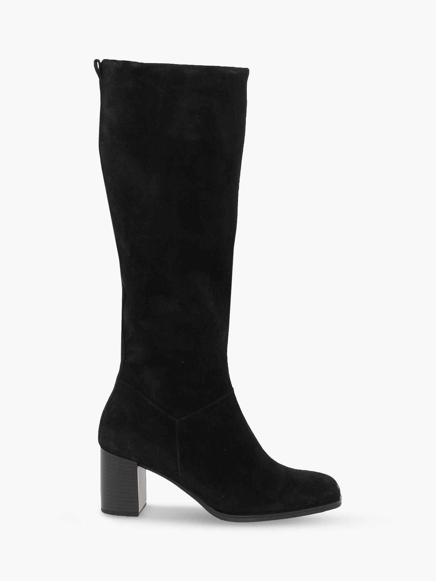 Gabor Gemima Suede Knee High Boots, Black