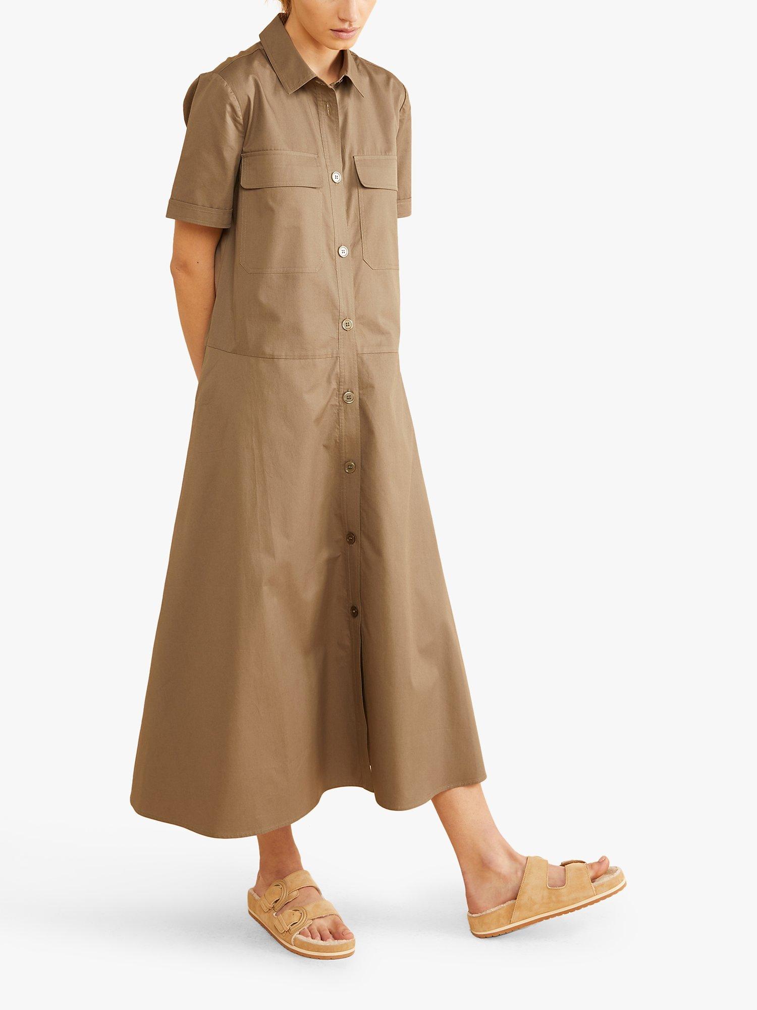 Albaray Organic Cotton Shirt Dress, Khaki