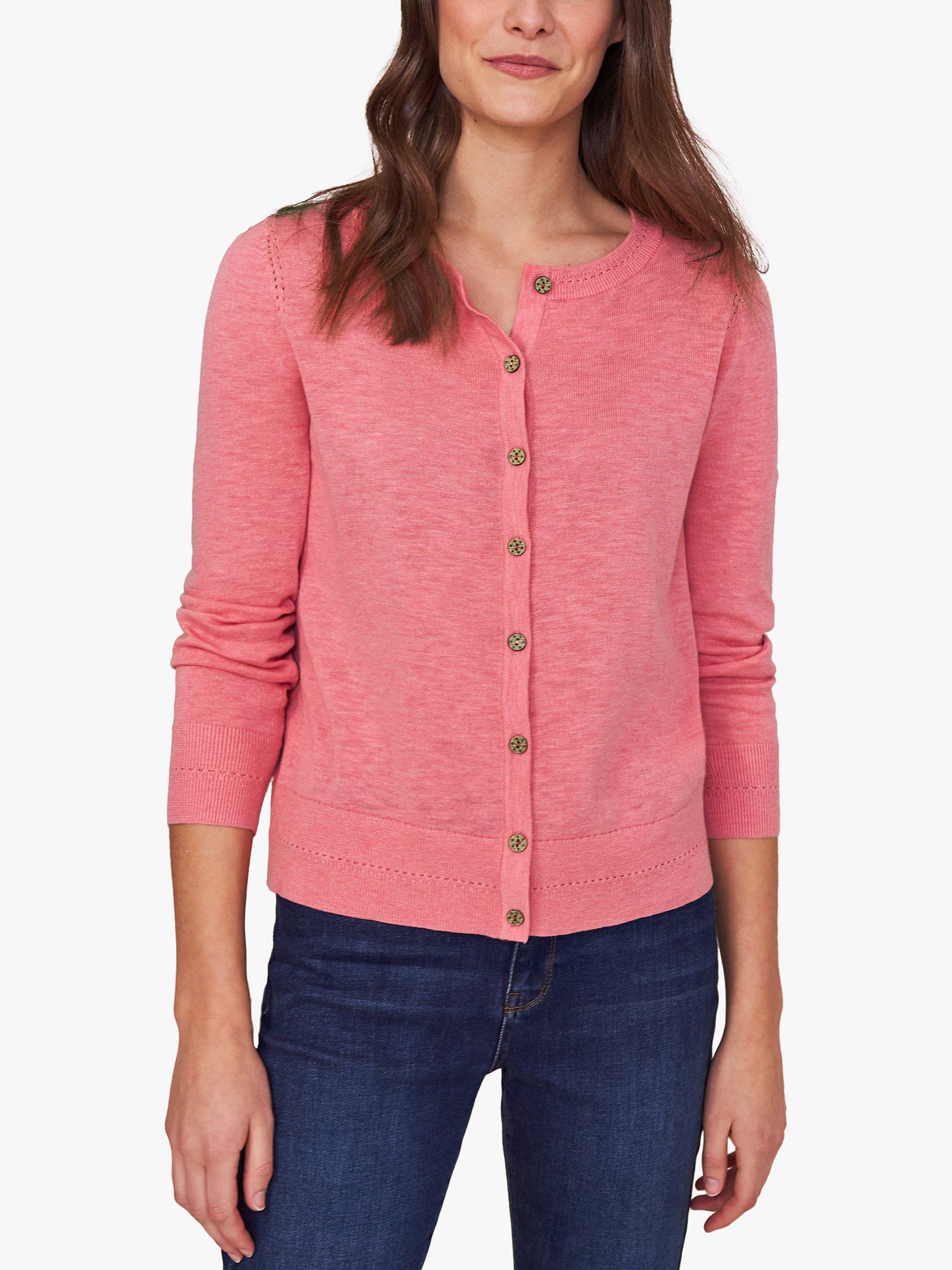 White Stuff Lola Organic Cotton Cardigan, Mid Pink