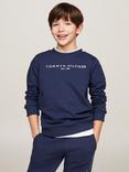 Tommy Hilfiger Kids' Essential Organic Cotton Logo Sweatshirt, Twilight Navy