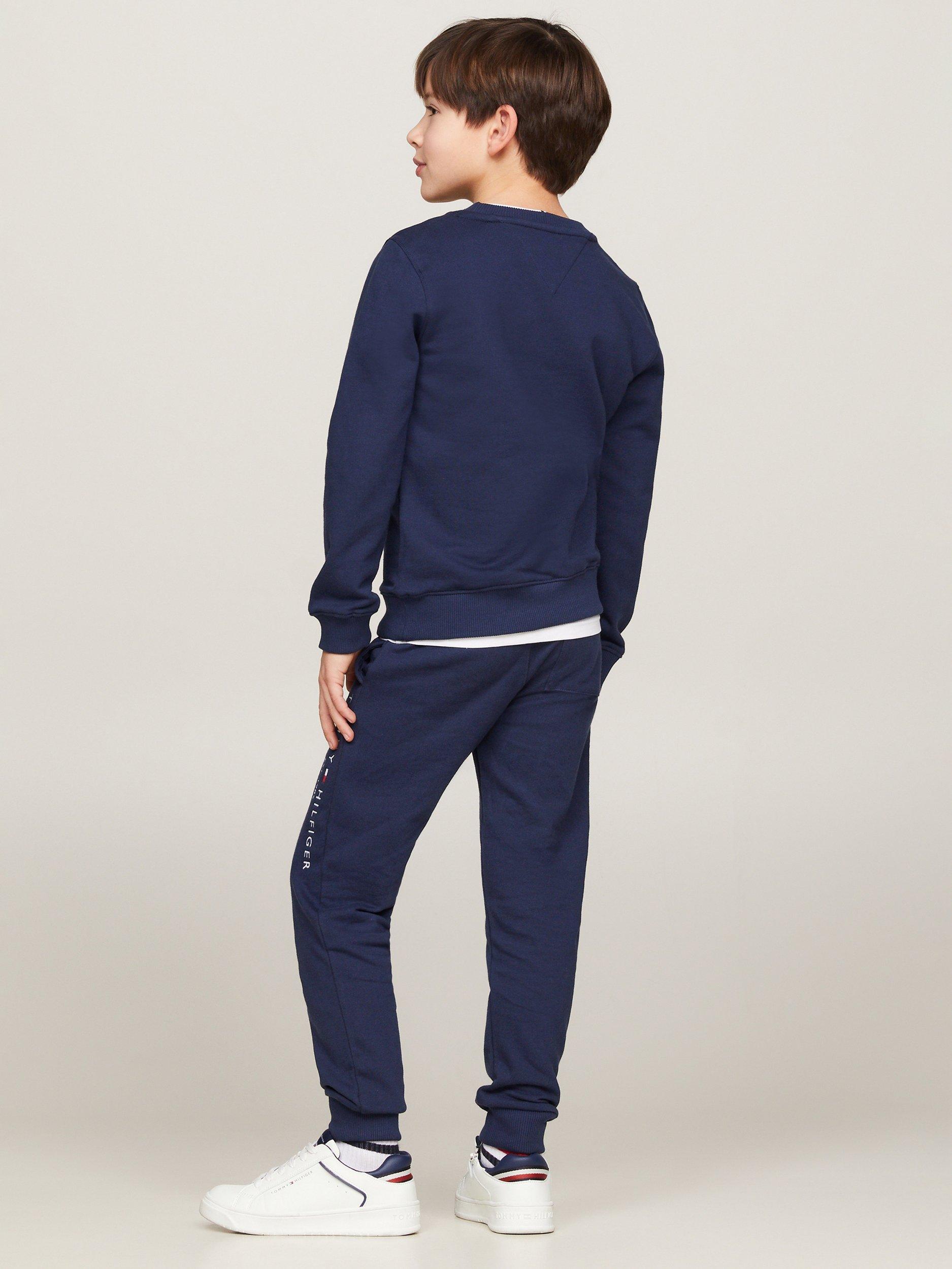 Product image 2 of 6, which shows Tommy Hilfiger Kids' Essential Organic Cotton Logo Sweatshirt, Twilight Navy, 3 years