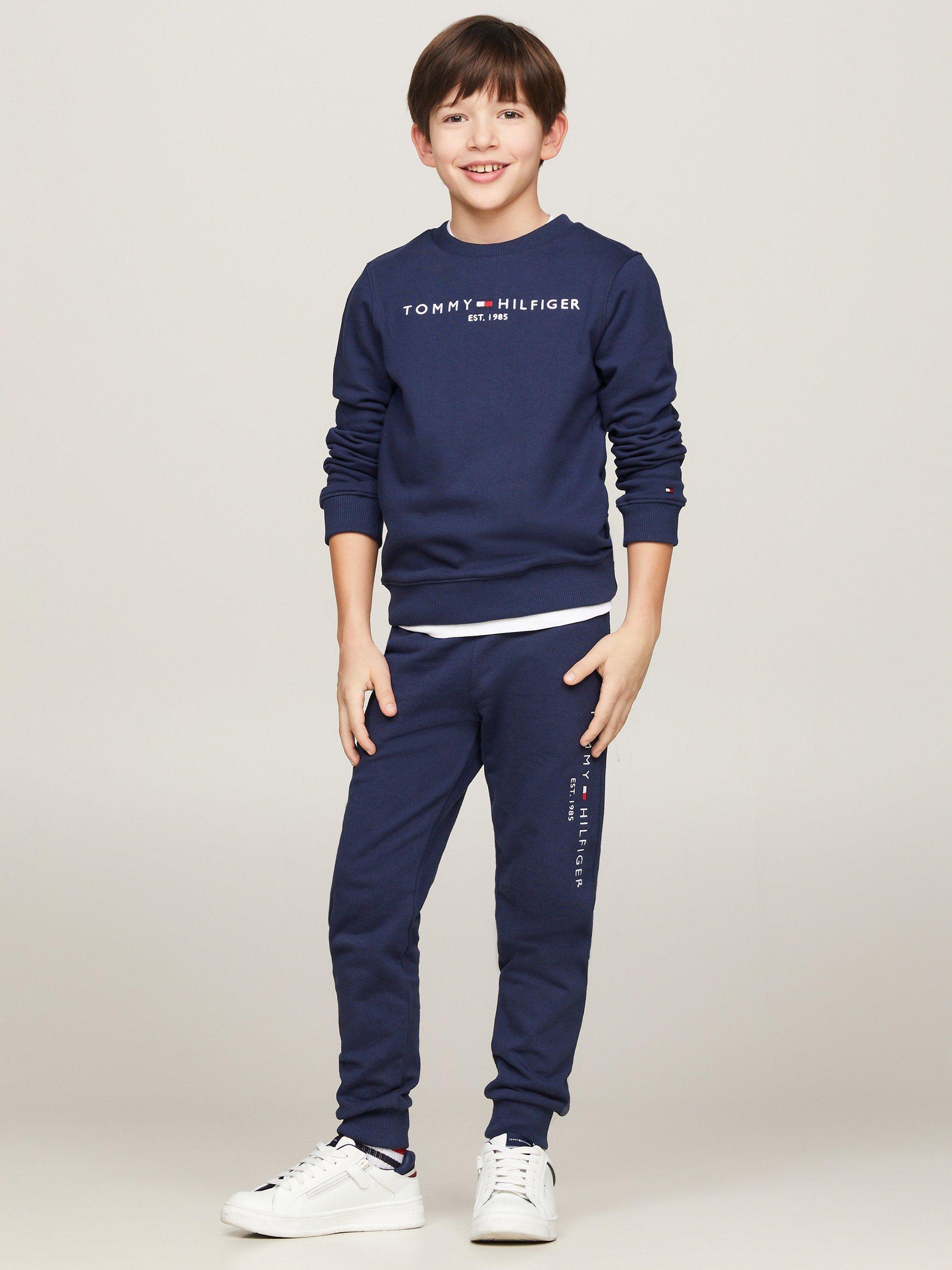 Product image 4 of 6, which shows Tommy Hilfiger Kids' Essential Organic Cotton Logo Sweatshirt, Twilight Navy, 3 years