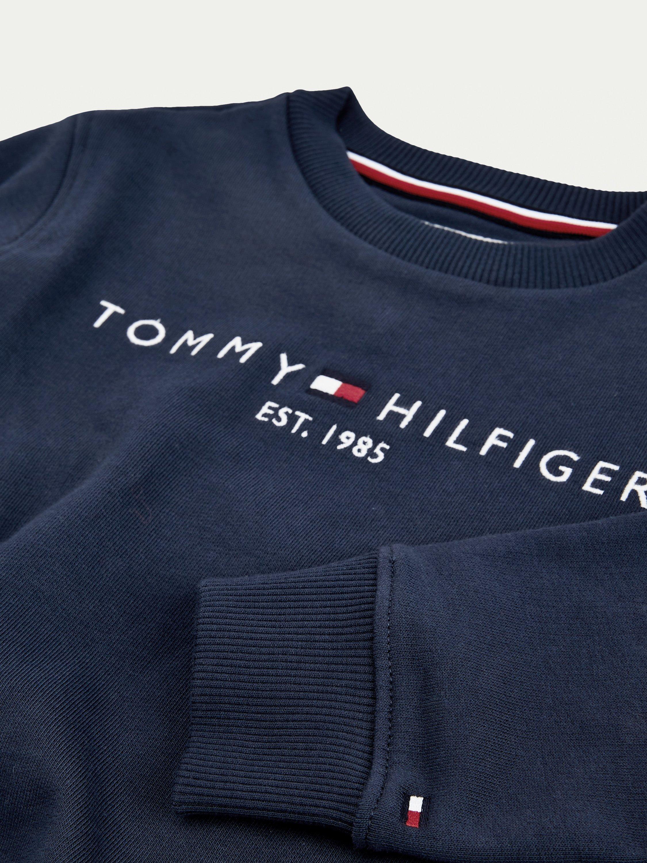 Product image 5 of 6, which shows Tommy Hilfiger Kids' Essential Organic Cotton Logo Sweatshirt, Twilight Navy, 3 years