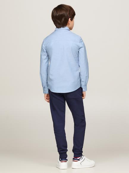 Tommy Hilfiger Kids' Organic Cotton Blend Stretch Oxford Shirt - view 2, Calm Blue