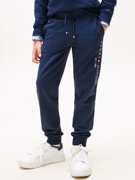 Tommy Hilfiger Kids' Essential Organic Cotton Logo Joggers, Twilight Navy