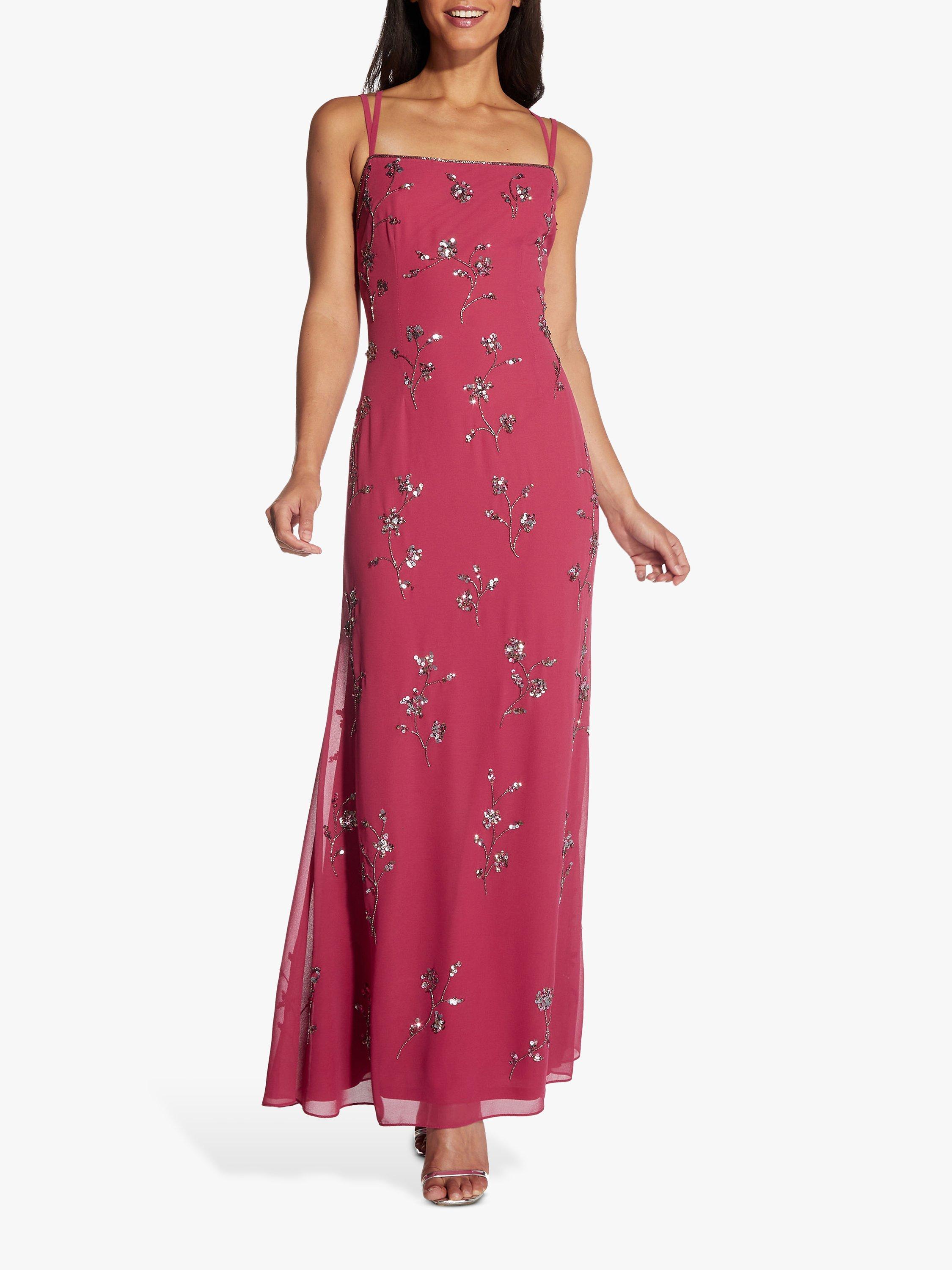 Hailey Logan by Adrianna Papell Floral Sequin Ball Dress, Dusty Rouge
