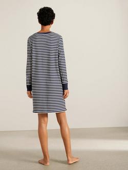 John Lewis Edie Star & Stripe Long Sleeve Nightdress - view 2, Navy