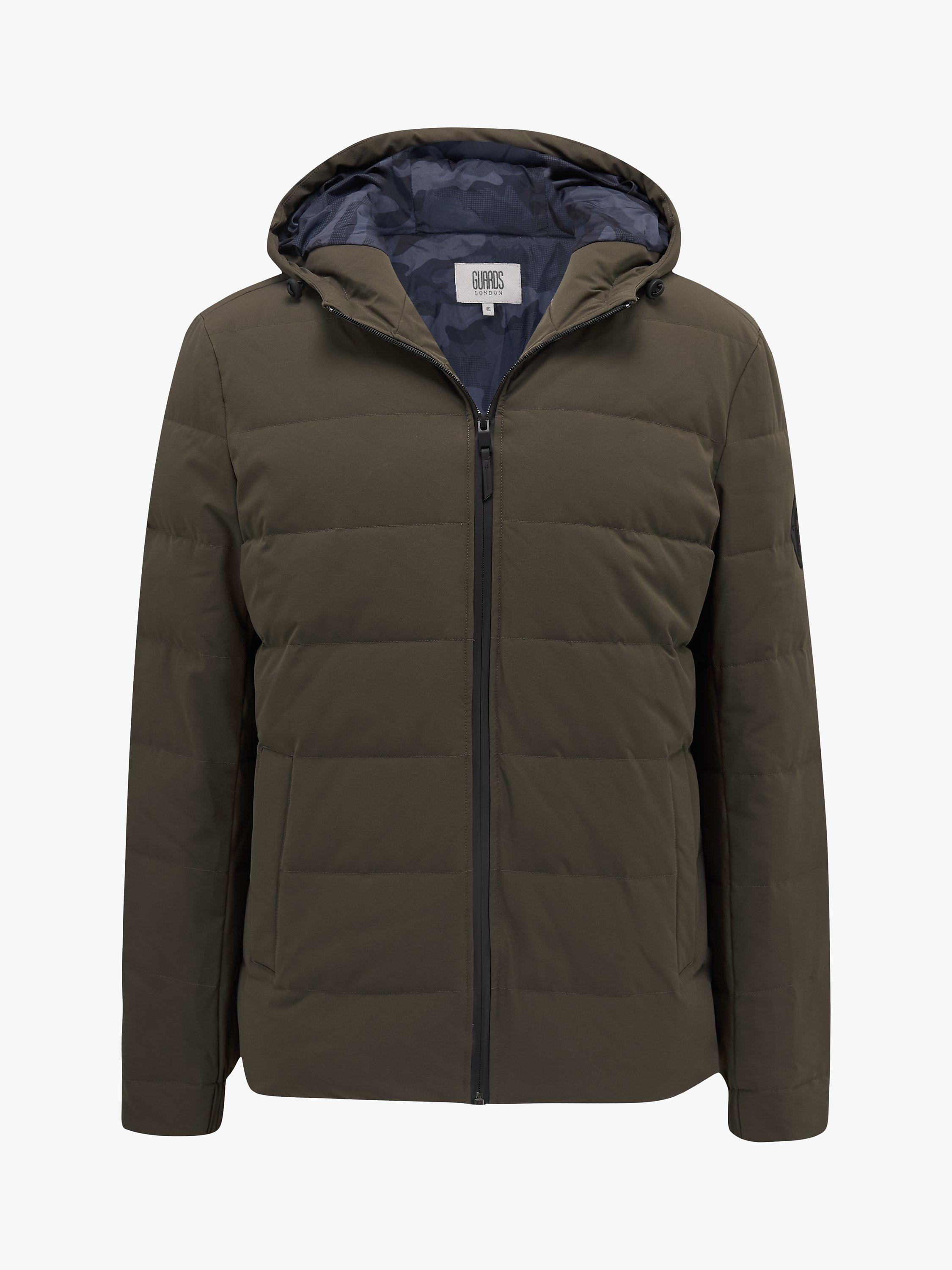 Guards London Lauriston Showerproof Padded Coat, Dark Olive