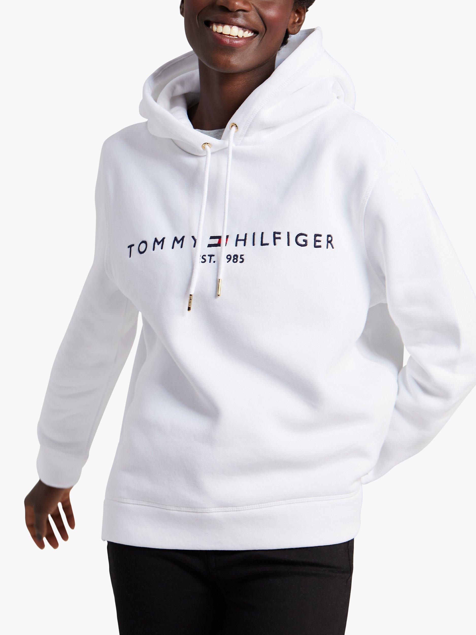 Tommy Hilfiger deals Embroidered Logo Size L White Hoodie NWT