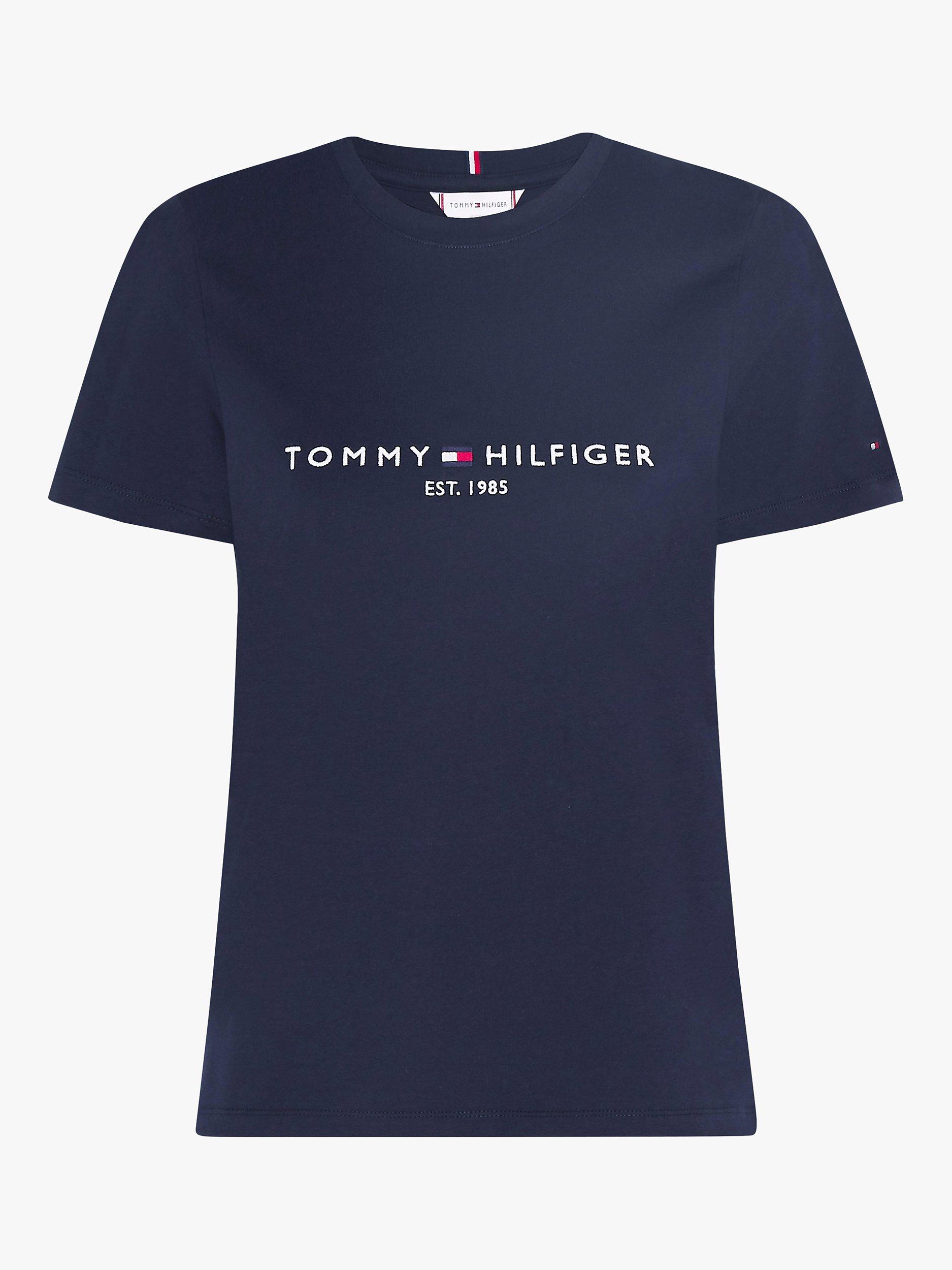 Product image 3 of 4, which shows Tommy Hilfiger Heritage Organic Cotton Logo T-Shirt, Desert Sky, XS