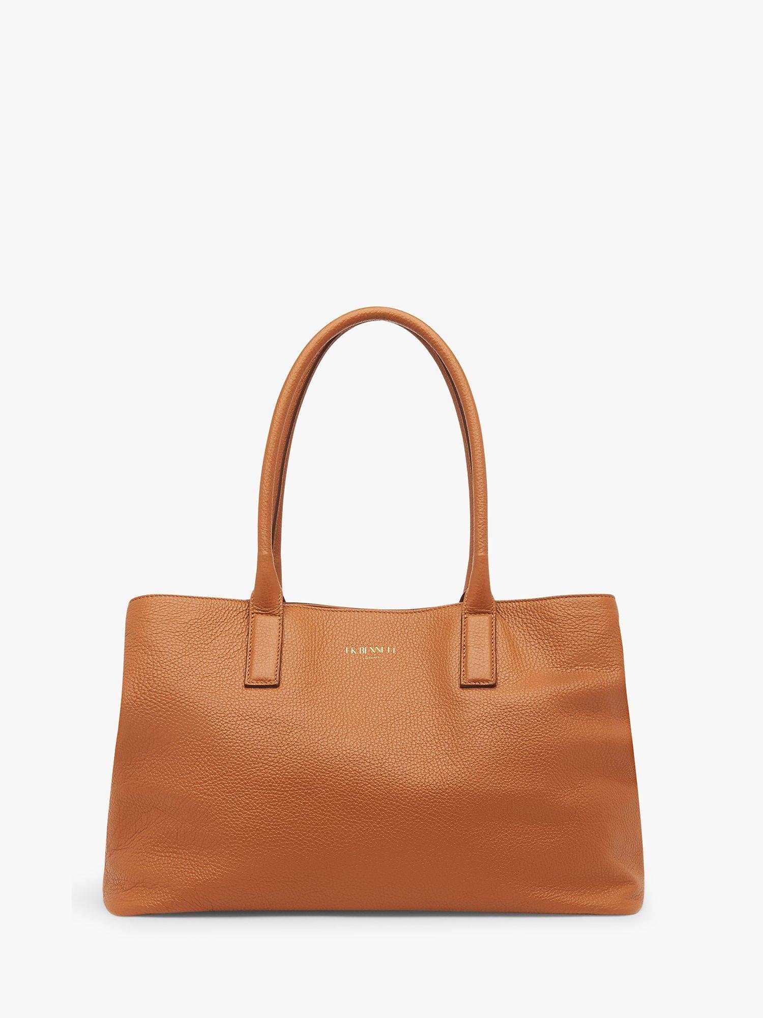 Product image 1 of 4, which shows L.K.Bennett Lilian Leather Tote Bag, Tan