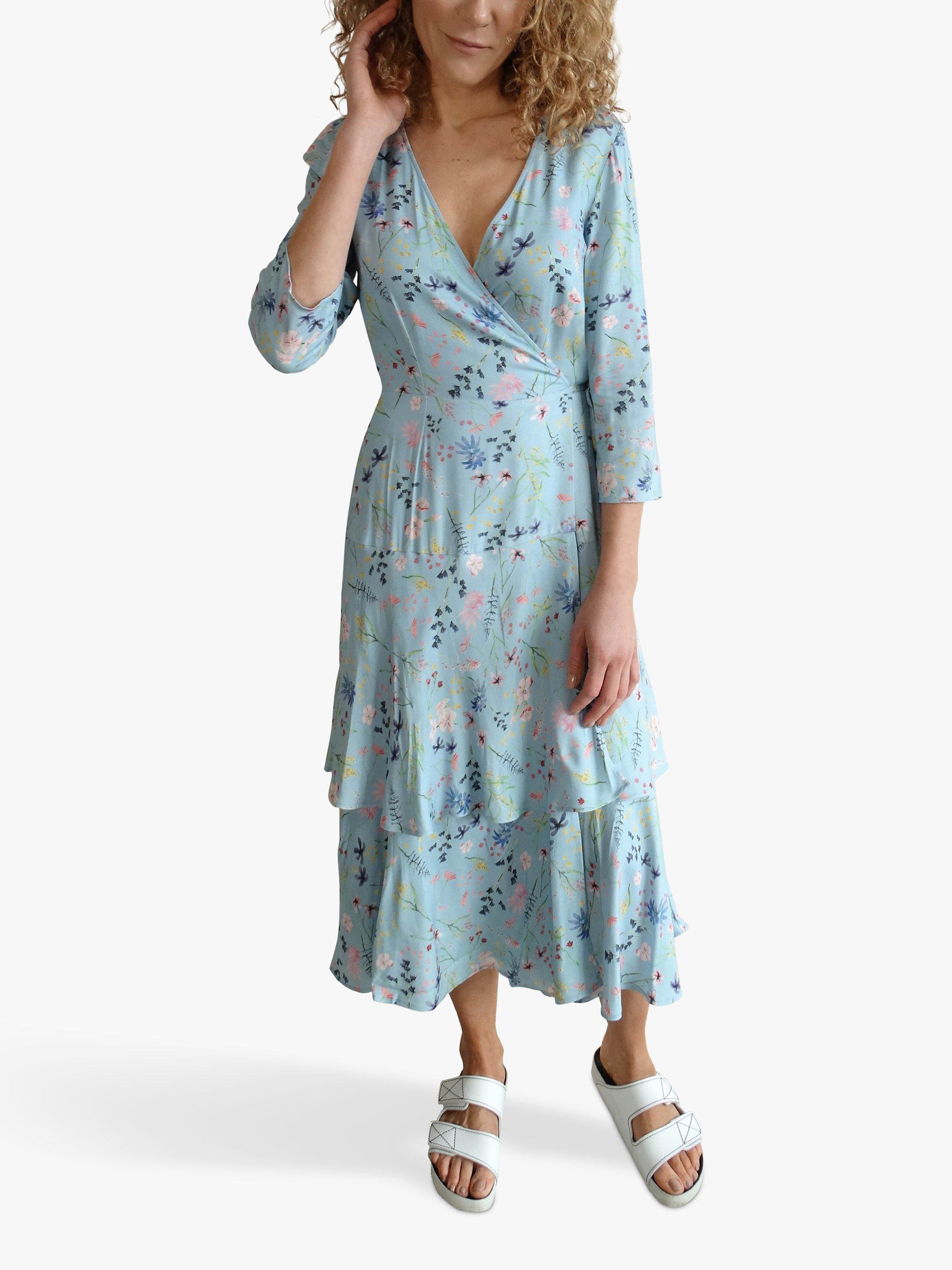 Baukjen Kaia Wrap Midi Dress, Light Blue