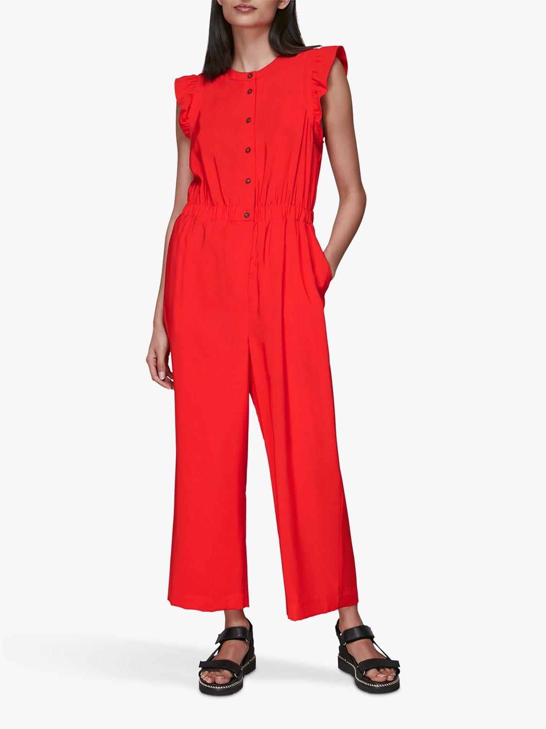 Whistles Frill Sleeve Button Down Jumpsuit