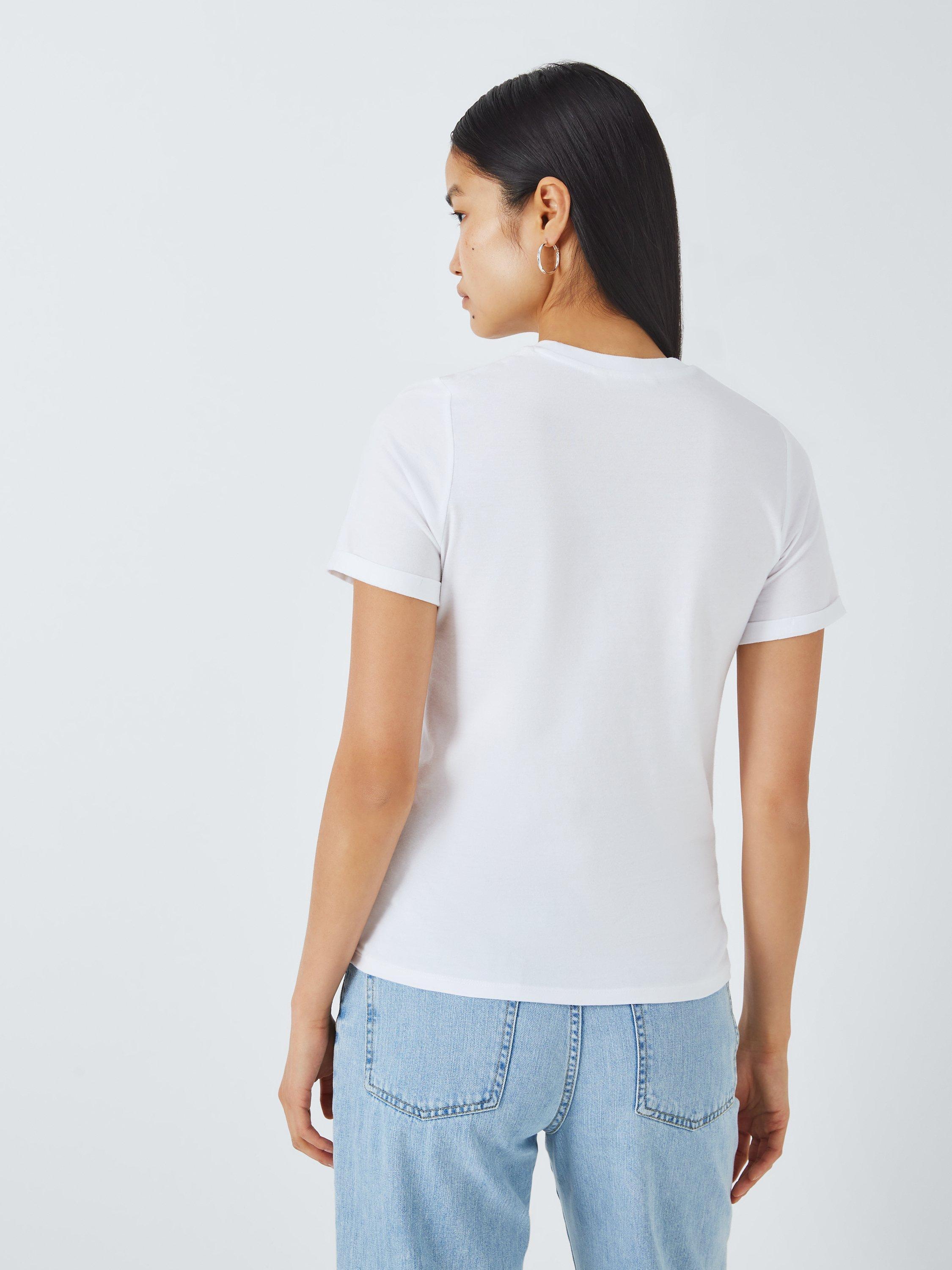 Product image 2 of 5, which shows John Lewis ANYDAY Crew Neck T-Shirt, White, XS